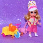 Mattel Liddle Kiddle Fritzi Frosty Skediddle doll + hat Ice Cream Wagon & Pusher
