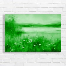 Serene Misty Lake Landscape Canvas Print Large Picture Wall Art