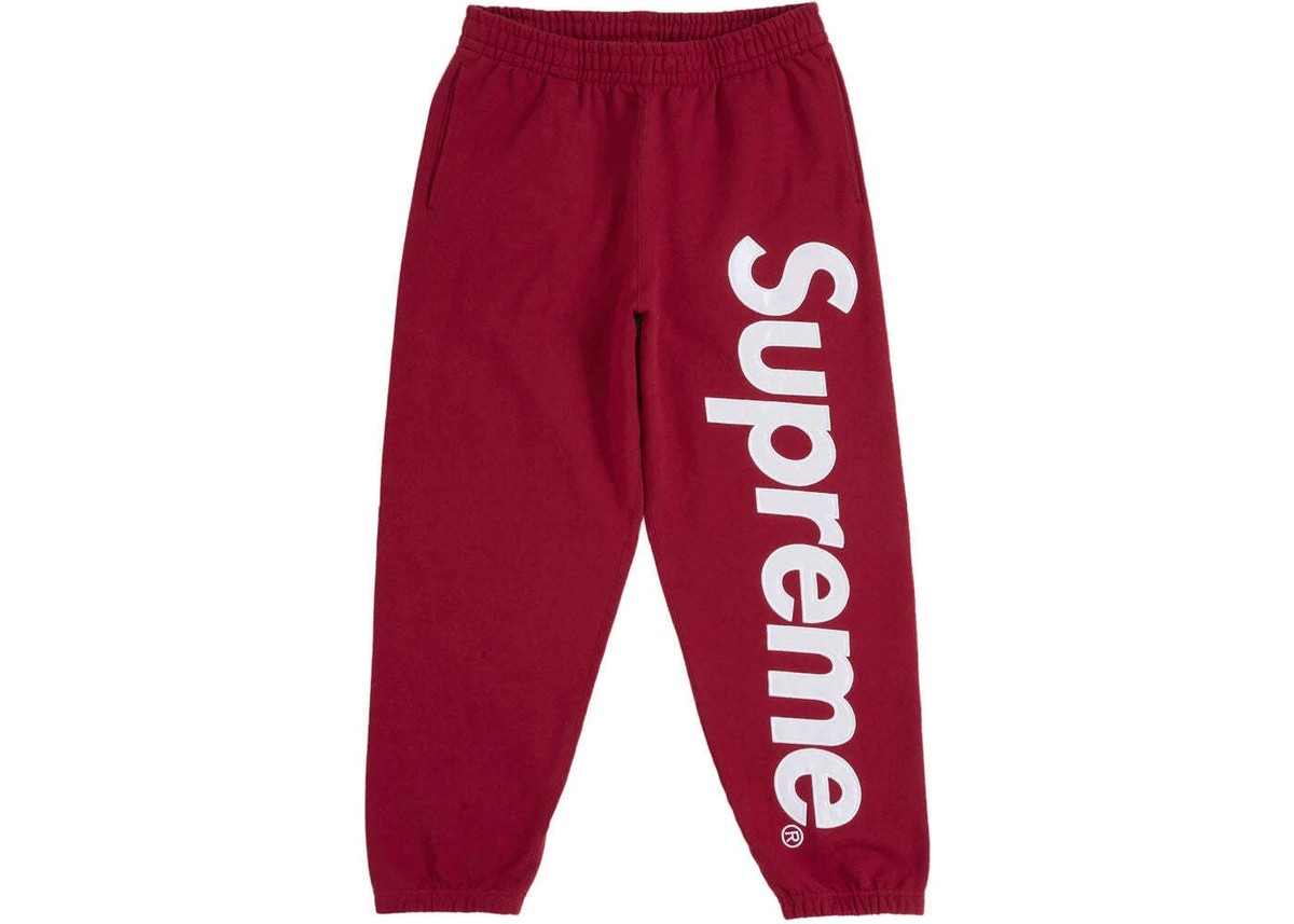 Supreme パンツ　ネイビー/レッド Supreme Satin Appliqué Sweatpant (FW25) Red | eBay