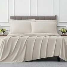 Kirkland Signature 680 TC 6-piece Bright Oatmeal Sheet Set KING size REPACKAGED