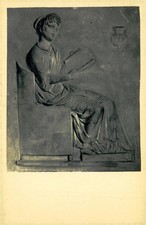 Roman Tomb Fragment: Figure Reading, c1910, Carthage, History, Postcard