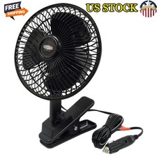 Adjustable Quick Clip Car Oscillating Fan W/ Spring Clamp Easy Mount 12v