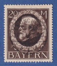 Bayern Ludwig 20 Mark Friedensdruck Mi.-Nr. 109 I zentr. gestempelt M&Uuml;NCHEN gpr.