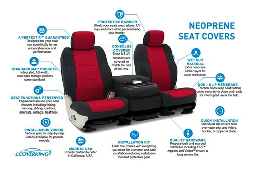 For Ram 3500 19-24 Seat Cover CR-Grade Neoprene 2nd Row Black & Hawaiian Sky - Picture 9 of 12