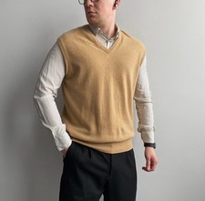Ballantyne Cashmere Uomo Maglione Scollo a V Gilet Taglia 48(M) Made in Scotland 
