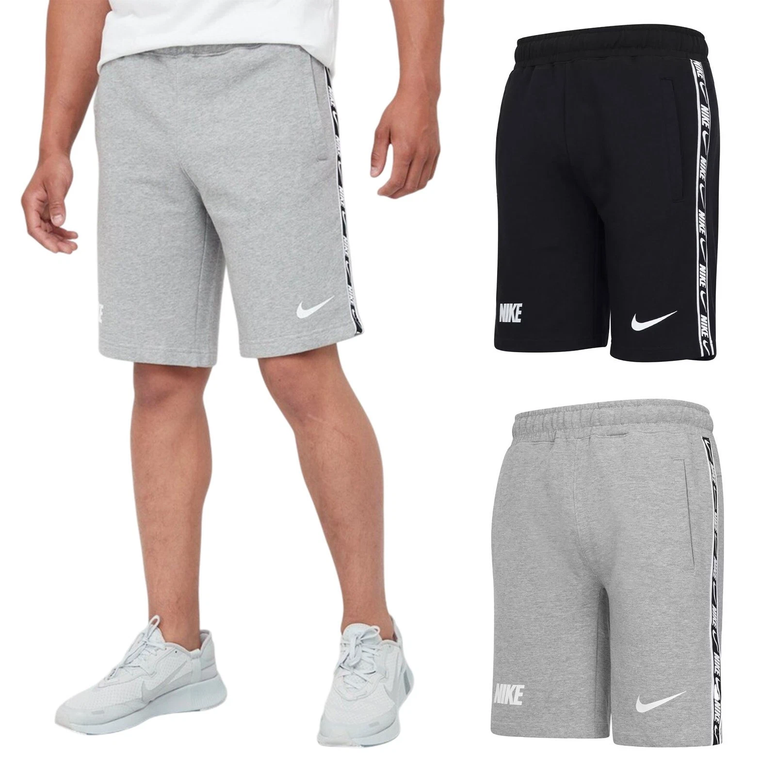 Nike DD4496 Mens NSW Repeat Mens Fleece Shorts Grey Summer Sportswear Gym Bottom