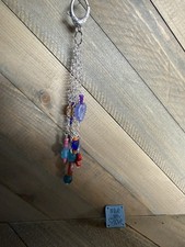 Beautiful Handmade Key Purse Charm Butterfly Suns Heart Beads Very Colorful