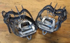 MKS GR-9 Pedals with Toe-Clip Cages and Dual Straps