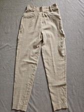 Vintage Express Marque Deposee High Waist Plaid Pants Tan/ Brown Size 1/2