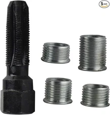 M14 x1.25 Carbon Steel Spark Plug Re-thread Repair Tool Tap Reamer Inserts Kit 1