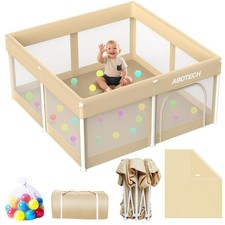 Foldable Playpen for Babies and Toddlers  Quick Setup 50"x50" Baby Playpen wit...