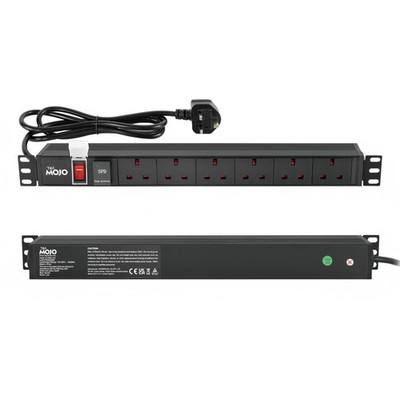 Tecmojo 6-fach 19'' Rackmontage PDU 13A Switched Power 6-fach 19 Zoll, schwarz