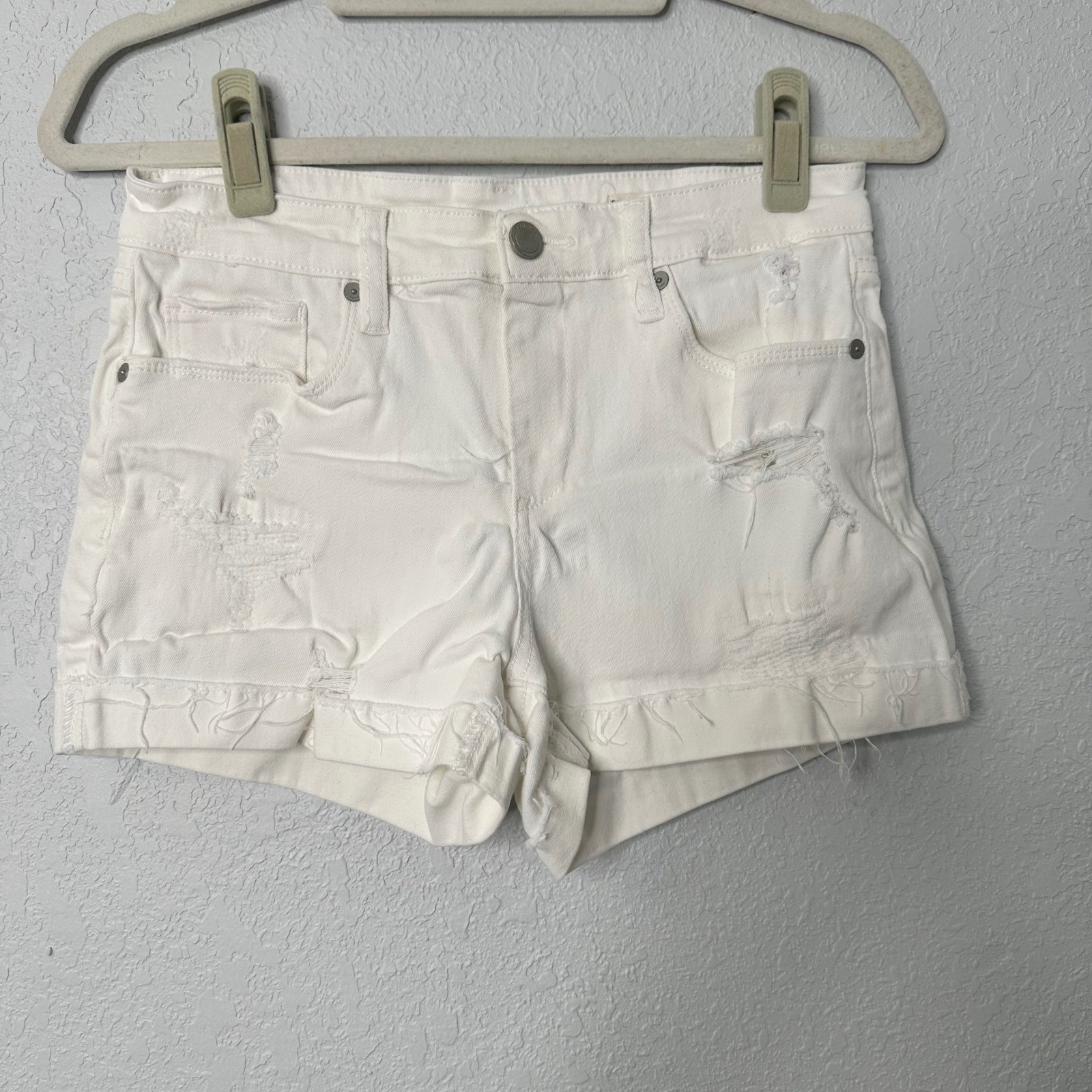 [BLANKNYC] The Fulton White Distressed Denim Jean Shorts Size 28