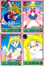 Sailor Moon Carddass 4 Cards Lot Bandai 1993 1994 Japanese Anime 4 lot cards