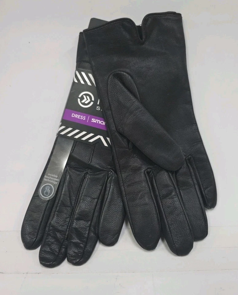 Isotoner Signature Dress Glove, SmarTouch Leather M/L Womens Black Driving Glove - Image 3 of 3