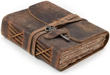 LEATHER VILLAGE Vintage Leather Journal – 200 Handmade Vintage Deckle Edge Paper