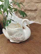 Vintage St Michael Swan Plant Pot, Floral Pastel Colours, Country Cottage Decor