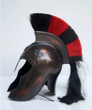 Troy Achilles Greek Helmet with Plume – LARP Armor Cosplay Medieval Steel