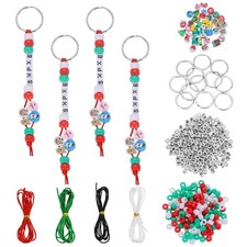 Bead Keychain Making Kit Keyring Sweet Colors/Christmas 559 Pack