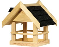 Vogelhaus Dobar Vogelfutterhaus Noir Aus Massivholz, 37,Xx37X40 Cm
