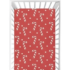 Candy Canes Red Polka Dot Crib Sheets for Girls Boys,Baby Crib Fitted Sheets ...
