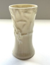 Belleek Small Bud Vase Spill Vase W/ Yellow R...