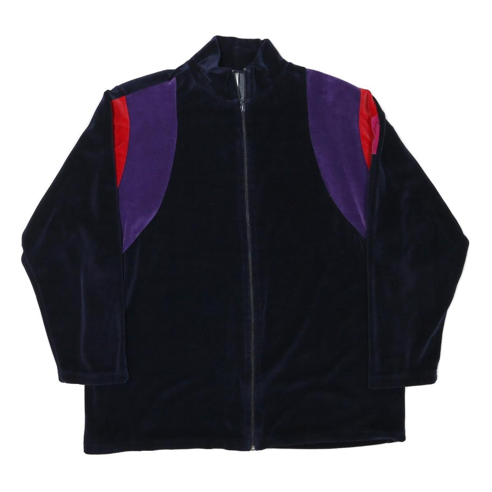 Chaqueta Para Mujer L Colorblock Azul Marino Roja Morada Zip Casual Poliéster