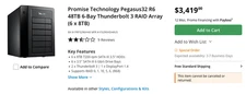 Promise Technology Pegasus3 R4 48TB Thunderbolt 3 RAID Storage Array  