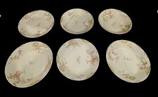 5 Theodore Haviland France Limoges Pink Roses 7 3/8 Soup Bowls Schleiger 144-2