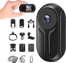 1080P Thumb Action Camera with Memory Card Mini Body Camera with Magnetic Clip W
