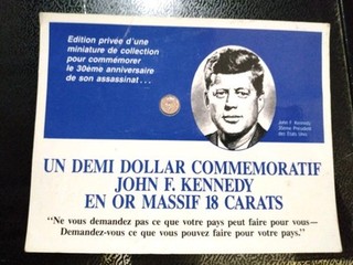 Monnaie en Or Demi Dollar 18 Carats Jf Kennedy 0 20 Grammes