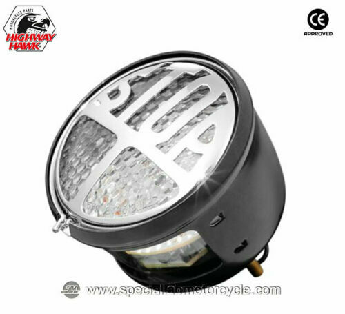 Visière Ornement Chromée Tête De Mort Pour Phare De Moto - Taille L - Marque Highway Hawk