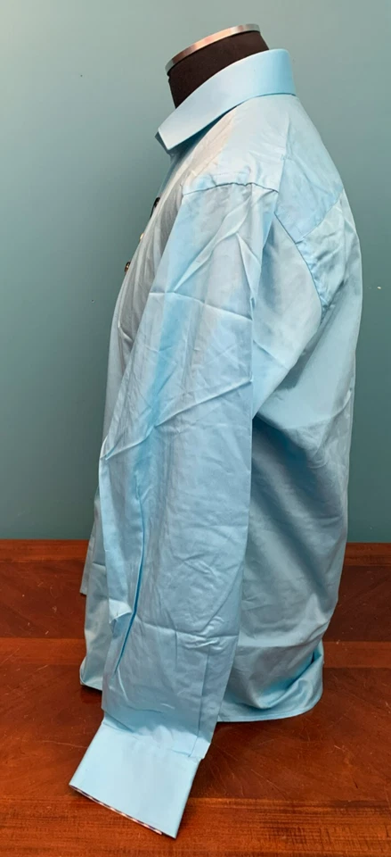 Bertigo Men's Borini 55 Luxury Dress Shirt - Size 6 / 2XL, Blue, Contrast Cuffs - Image 4 of 4