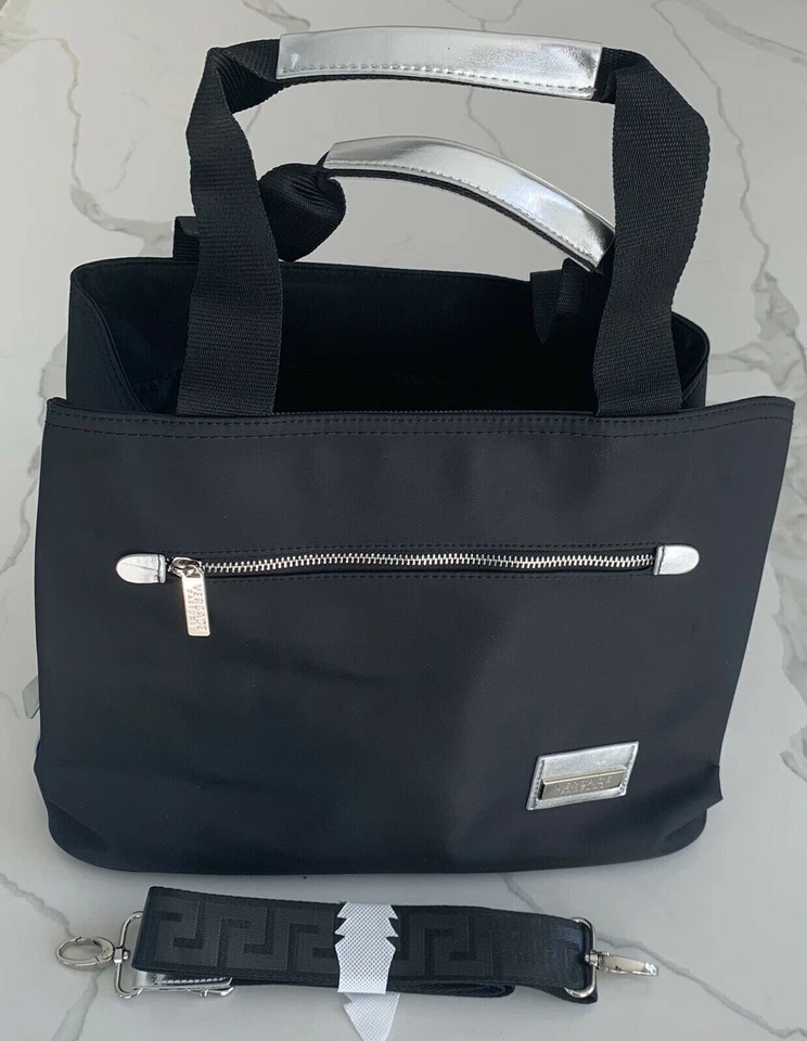 VERSACE PARFUMS Black & Silver Tote Bag / Shopper / Crossbody / Beach Bag - Image 2 of 4