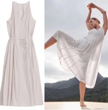 Athleta Canopy Parachute OVERSIZED Nylon Swing Dress Size S Beige Lightweight #X
