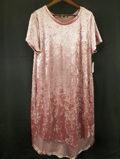 VIBE Sportswear Womens Sz 2X Pink Hi Low Active Dress Short Sleeves
