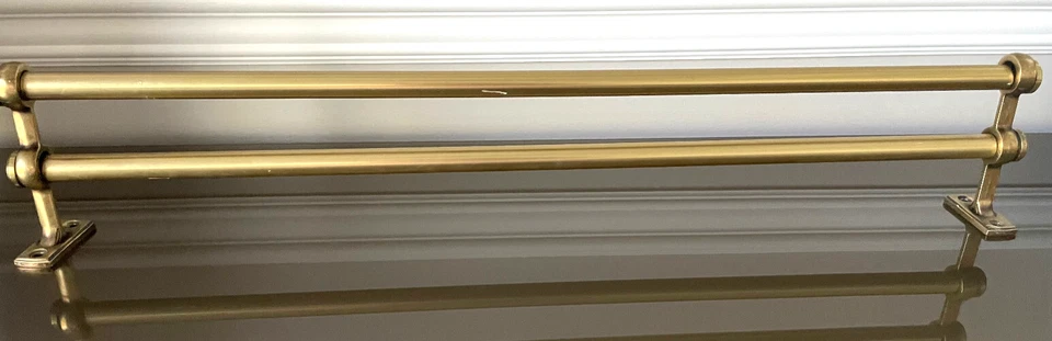 Varillas y soporte para cortina dobles clásicas de latón para restauración derecha Foto 4 de 4