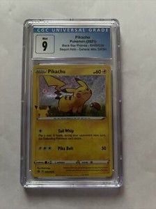 Holo Price Pokemon Pikachu SWSH039 25th Anniversary General Mills Cereal Promo Card - NM/Mint Condition Pokemon Promo Card Holo Price Pokemon Pikachu SWSH039 25th Anniversary General Mills Cereal Promo Card - NM/Mint Condition Pokemon Promo Card
