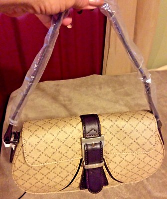 New W/Tag Authentic Torre Eiffel Leather Purse Brown Beige From París Reg P $120