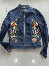escada by margaretha ley Embroidered Jean Jacket sz 36