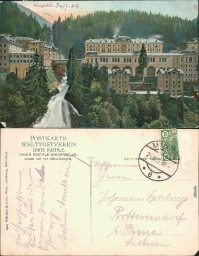 Cartolina Badgastein vista panoramica x1906 - Foto 1 di 3