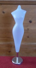 Elegant/Unusual Chrome & Opaque Plastic Jewellery Display/Storage Mannequinn