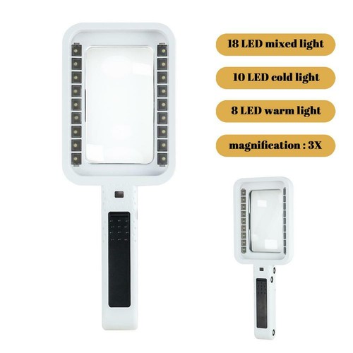 USB Handheld Desktop Folding Magnifying Glass Desk Lamp Magnifier with 18 LED - Picture 5 of 12