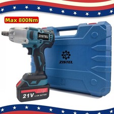 1/2" 800Nm High Torque Cordless Impact Wrench 21V Brushless Drill w/ 2 Batteries