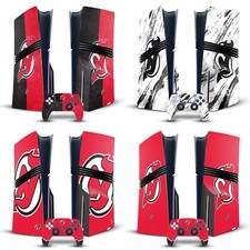 NHL NEW JERSEY DEVILS VINYL SKIN DECAL FOR SONY PS5 PRO DISC EDITION BUNDLE