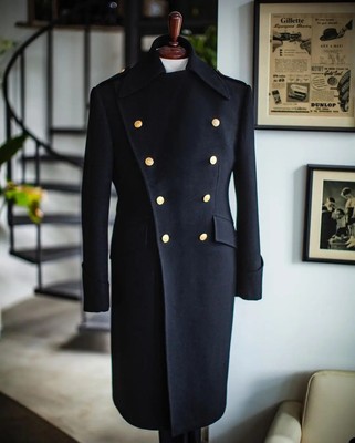 Woolen Overcoat Men's Thick Plus Double Breasted Long Coat Warm Jacket