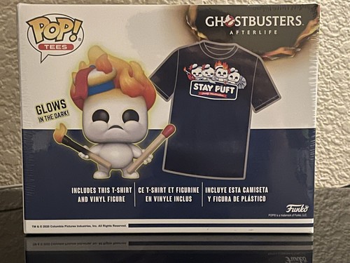 Funko POP! Tees GHOSTBUSTERS AFTERLIFE MINI PUFT (On Fire) 936 & T-SHIRT  Size L - Picture 3 of 6