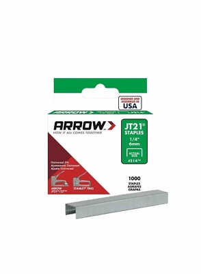 3 x Packungen mit Arrow JT21  Heftklammern   1/4'' (6 mm)    1.000 Stück (3000St)