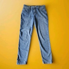 Women's NYDJ Size 12 Ankle Denim Blue Jeans Stretch Lift Tuck Tech Made In USA