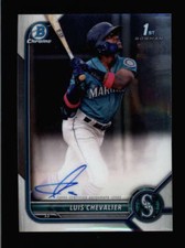 LUIS CHEVALIER 2022 BOWMAN CHROME BASE ON CARD ROOKIE AUTOGRAPH AUTO RC BC6935